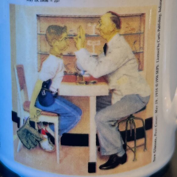 Vintage NORMAN ROCKWELL Saturday Evening Post Cover Ceramic Mug ~ Retro 1950s - Picture 7 of 16